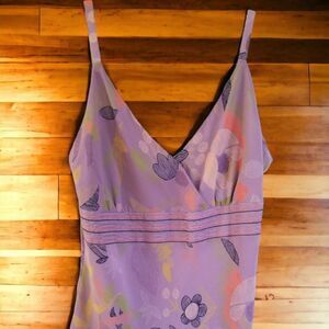 Lavender Floral Delight: Size 10 Ladies Summer Top by Brand W - 100% Polyester